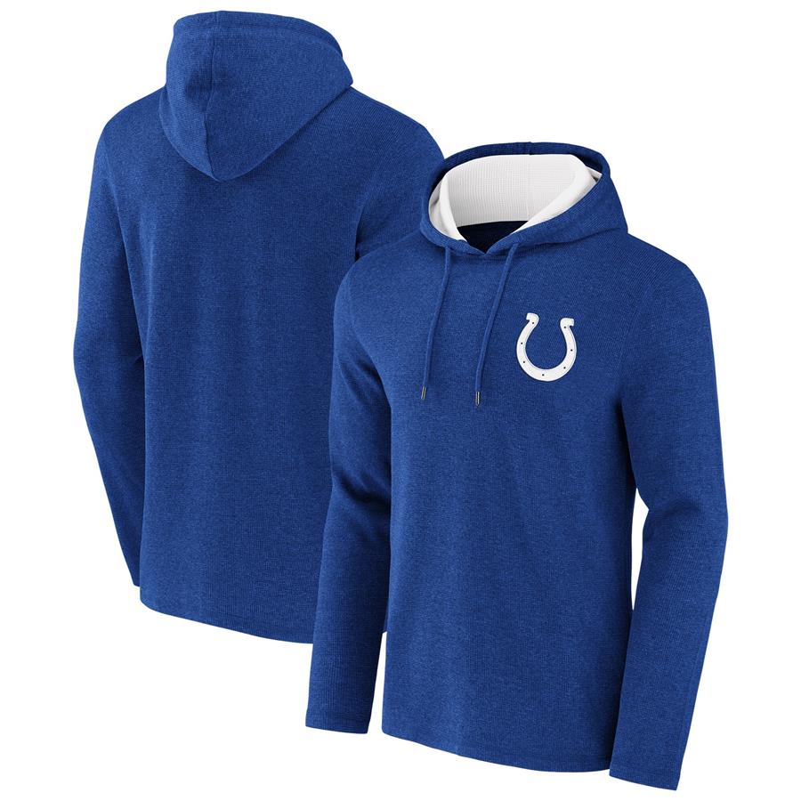 Indianapolis Colts NFL x Darius Rucker Collection by Fanatics Waffle Knit Pullover Hoodie - Heathered Royal