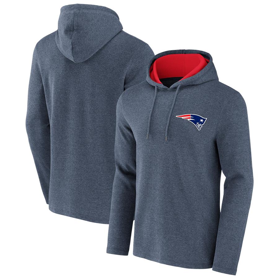 New England Patriots NFL x Darius Rucker Collection by Fanatics Waffle Knit Pullover Hoodie - Heathered Navy