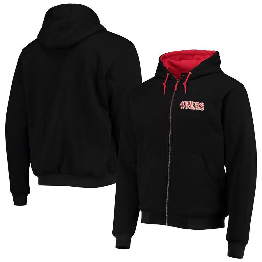San Francisco 49ers Dunbrooke Craftsman Thermal-Lined Full-Zip Hoodie - Black