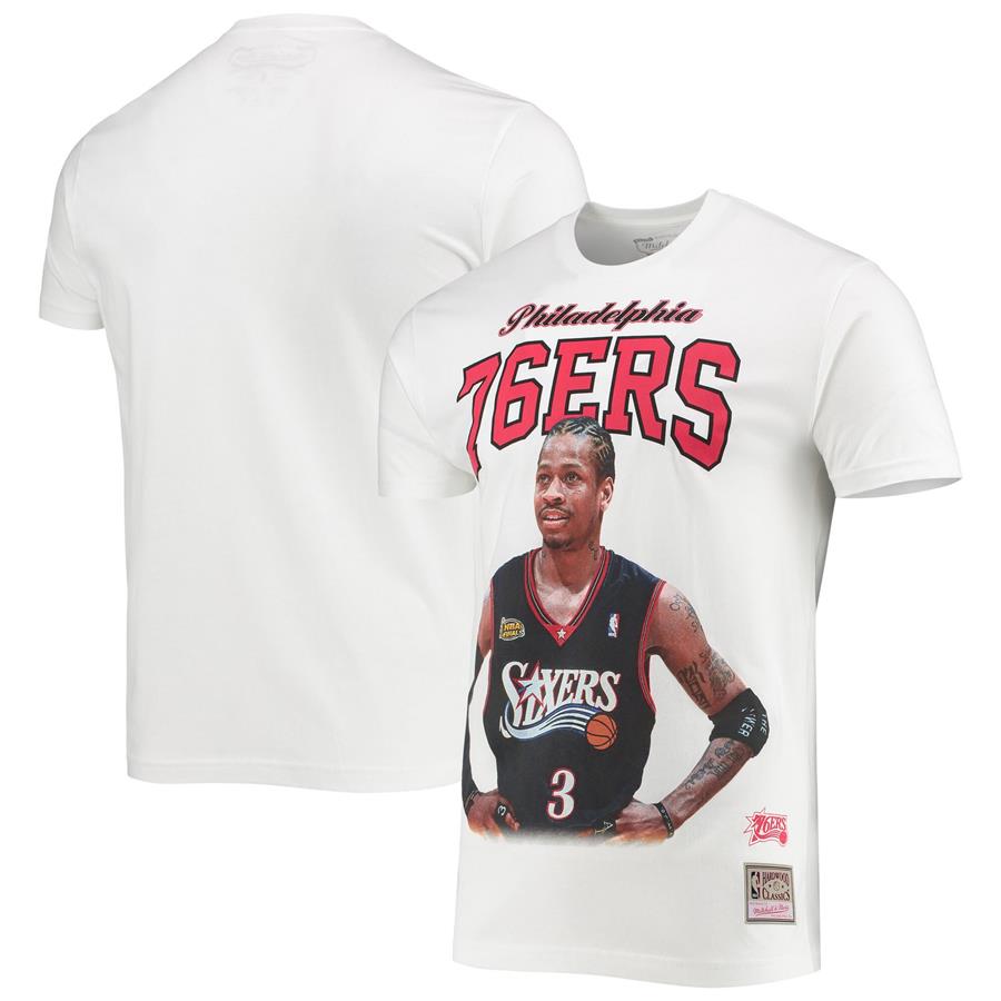 Allen Iverson Philadelphia 76ers Mitchell & Ness Hardwood Classics Courtside Player T-Shirt - White