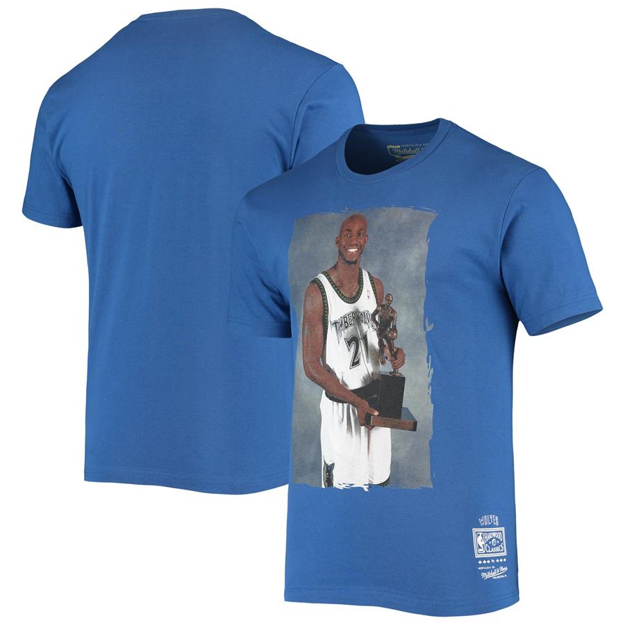 Футболка Kevin Garnett Minnesota Timberwolves Mitchell & Ness Hardwood Classics Hall of Fame Class of 2020 (синий)