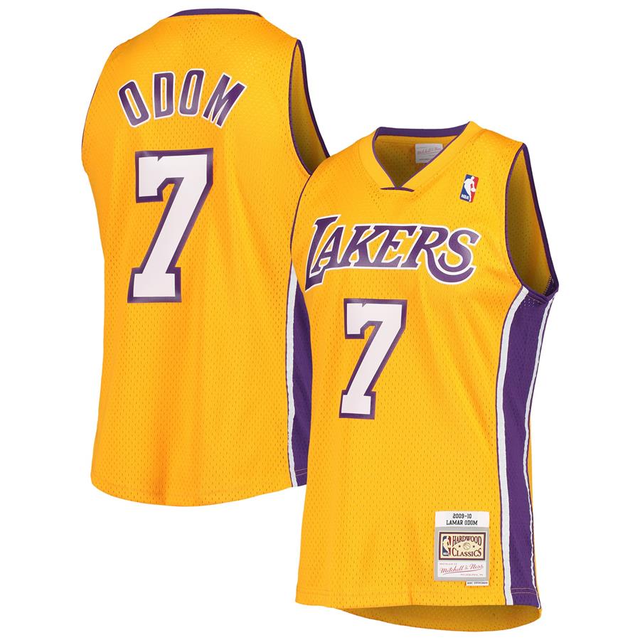 Lamar Odom Los Angeles Lakers Mitchell & Ness Hardwood Classics Swingman Jersey - Gold
