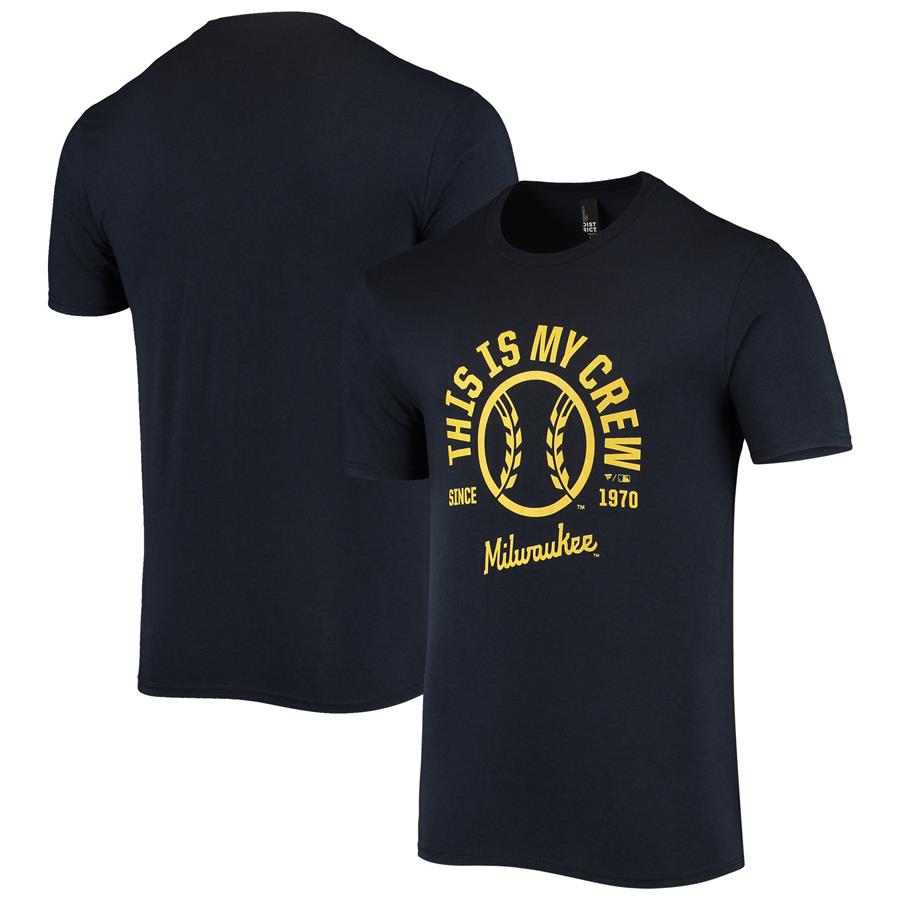 Milwaukee Brewers Local Tri-Blend T-Shirt - Navy