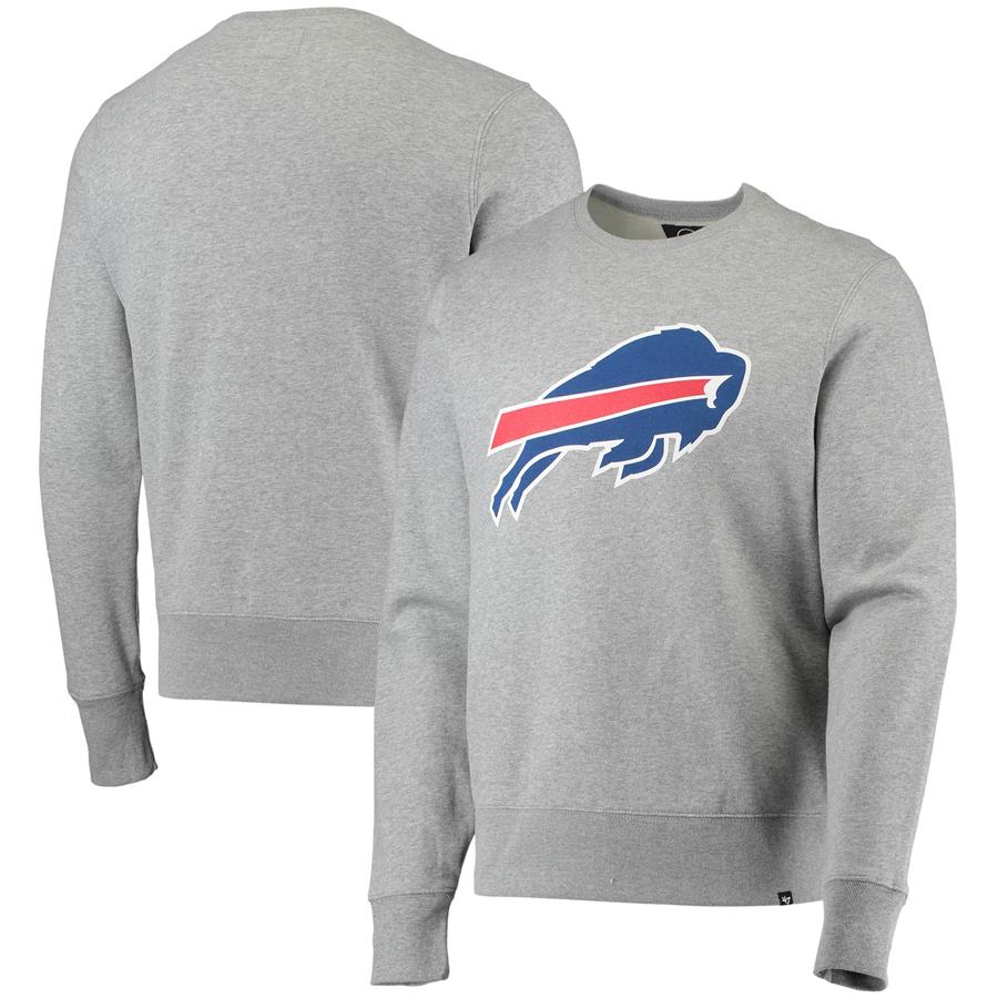 Buffalo Bills '47 Imprint Headline Logo Pullover Sweatshirt - Heathered Gray