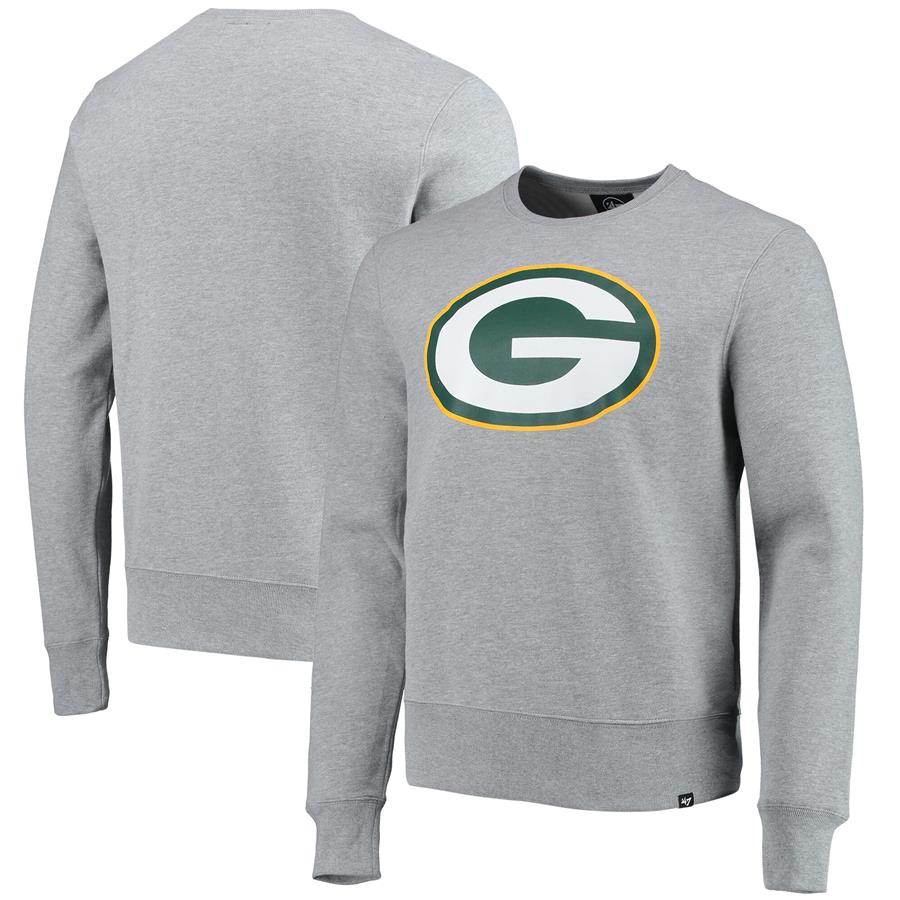 Green Bay Packers '47 Imprint Headline Logo Pullover Sweatshirt - Heathered Gray