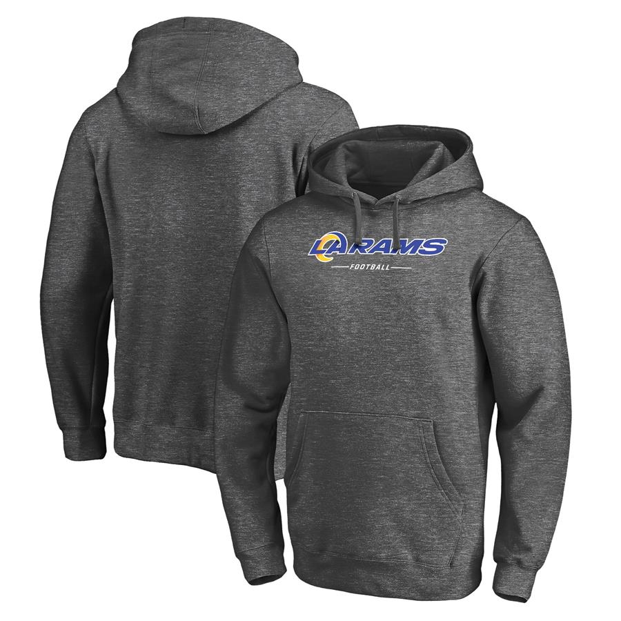 Los Angeles Rams Fanatics Branded Logo Team Lockup Pullover Hoodie - Heathered Charcoal