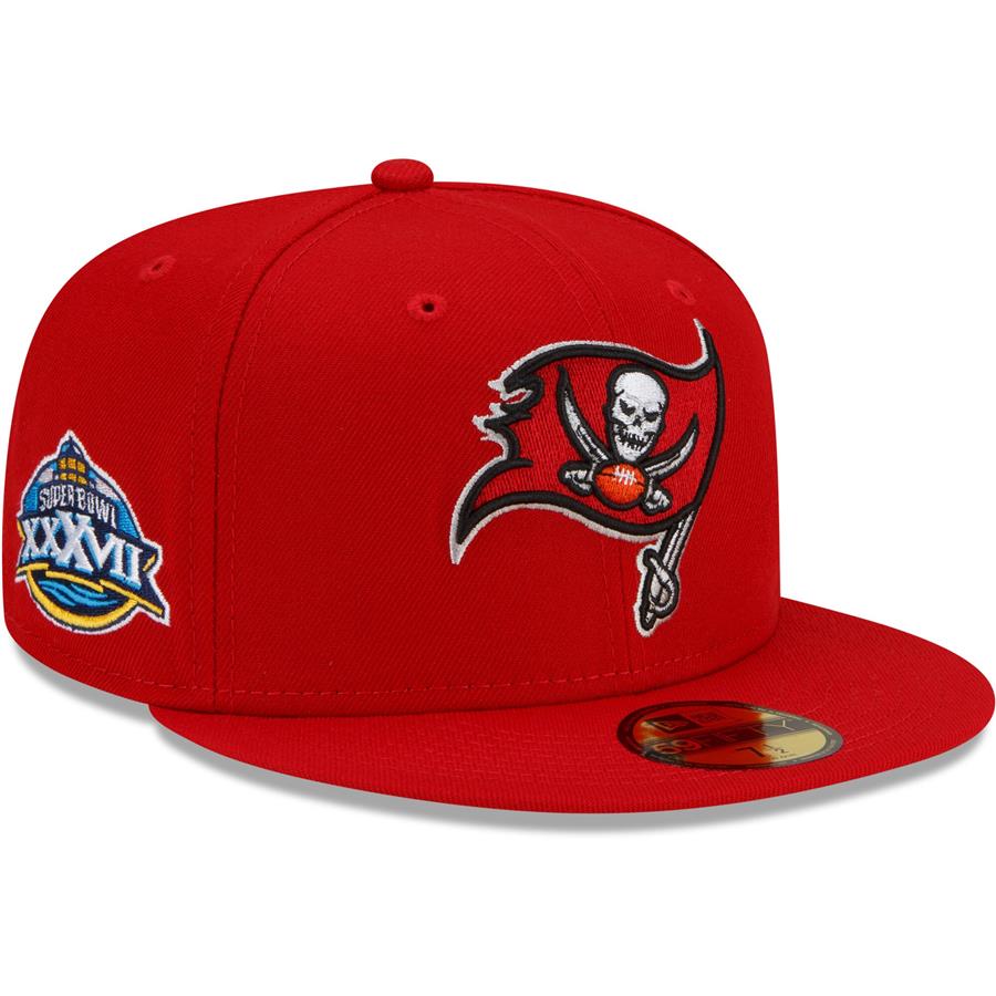 Tampa Bay Buccaneers New Era Patch Up Super Bowl XXXVII 59FIFTY Fitted Hat - Red