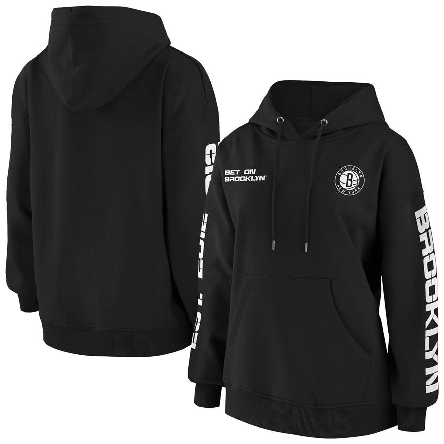 Brooklyn Nets WEAR by Erin Andrews Women's Pullover Hoodie - Black