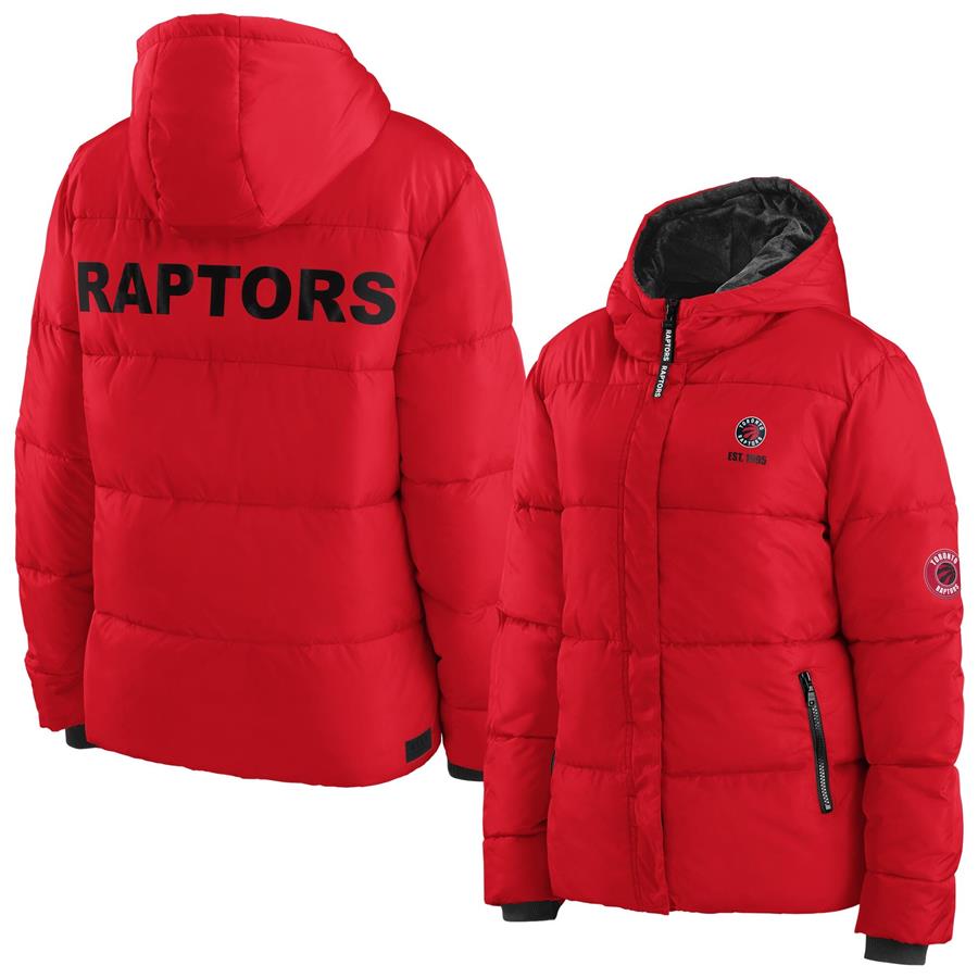 Toronto Raptors WEAR by Erin Andrews Women's Plush Puffer Full-Zip Jacket - Red