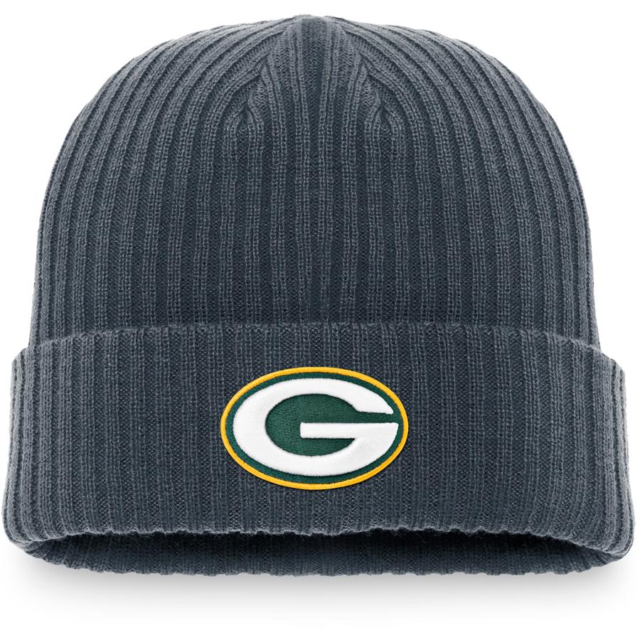 Green Bay Packers Fanatics Branded Dark Shadow Cuffed Knit Hat - Charcoal