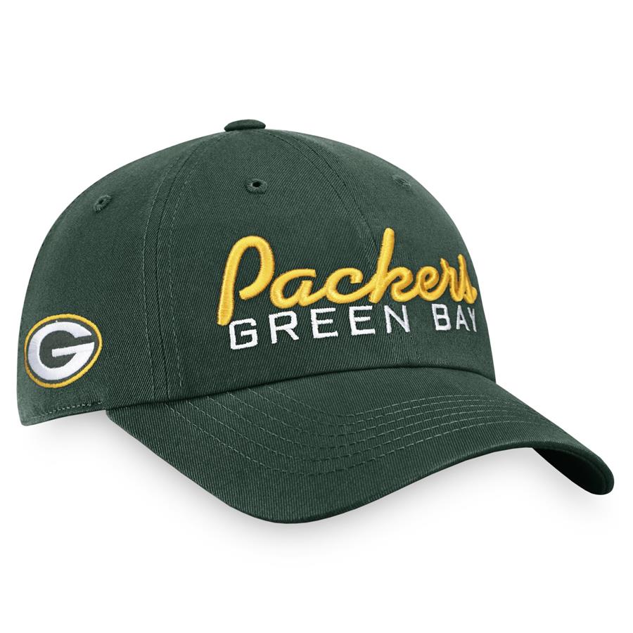 Green Bay Packers Fanatics Branded Iconic Script Adjustable Hat - Green