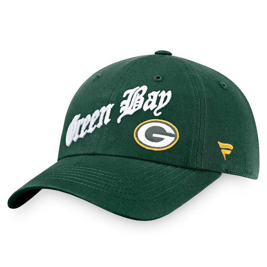 Green Bay Packers Fanatics Branded Old English Adjustable Hat - Green