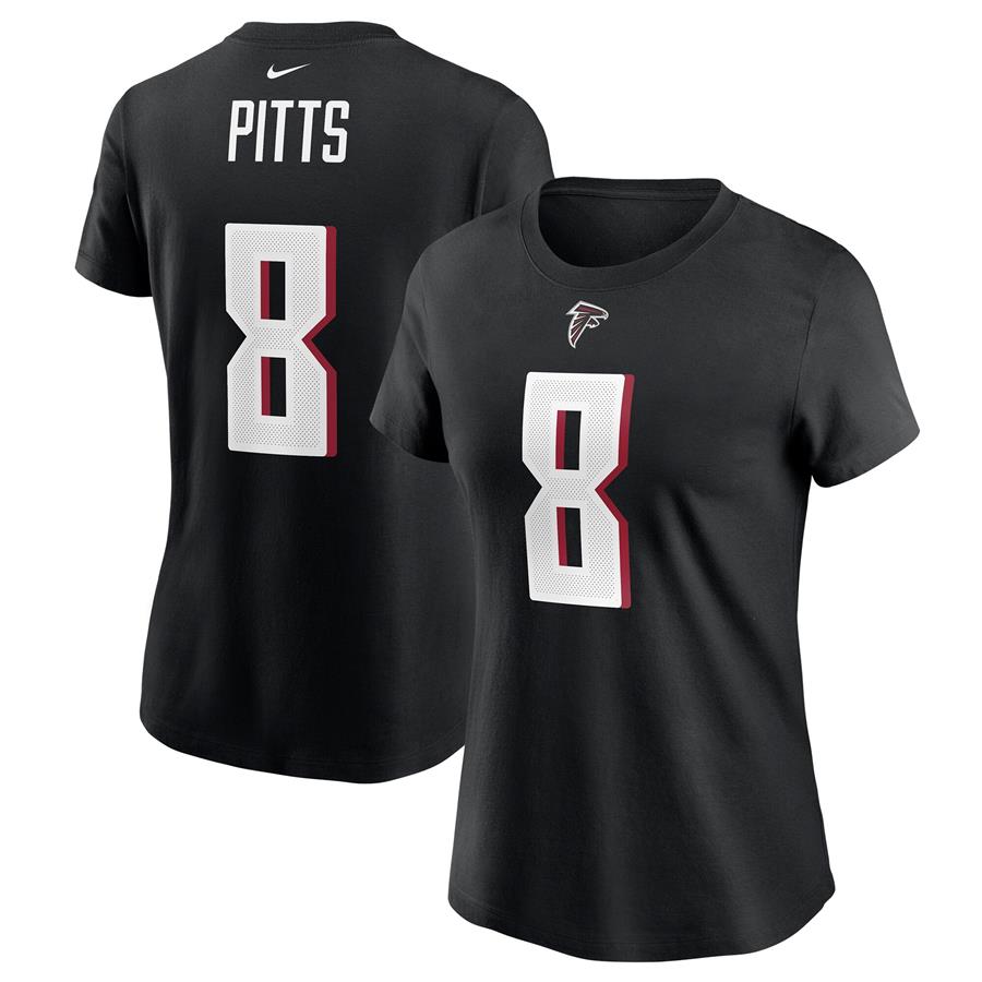 Kyle Pitts Atlanta Falcons Nike Women's Player Name & Number T-Shirt - Black