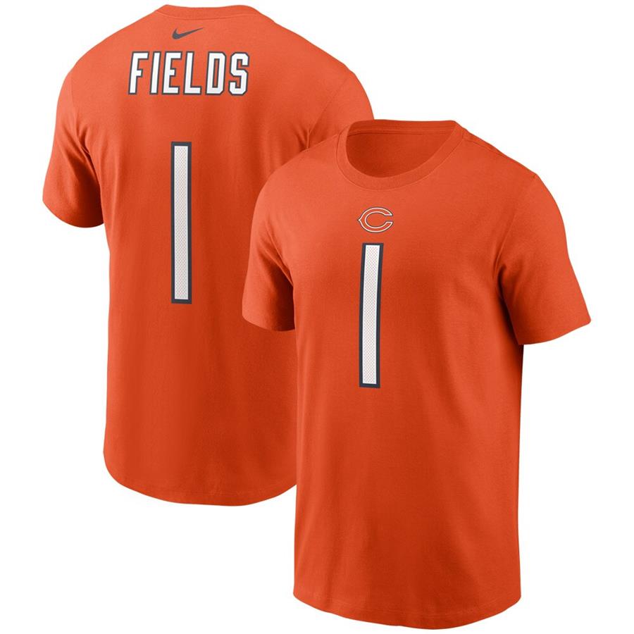 Justin Fields Chicago Bears Nike Player Name & Number T-Shirt - Orange