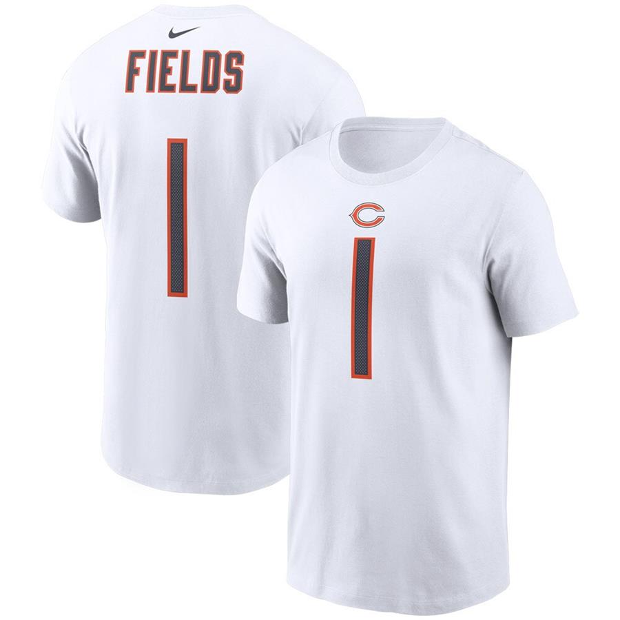 Justin Fields Chicago Bears Nike Player Name & Number T-Shirt - White