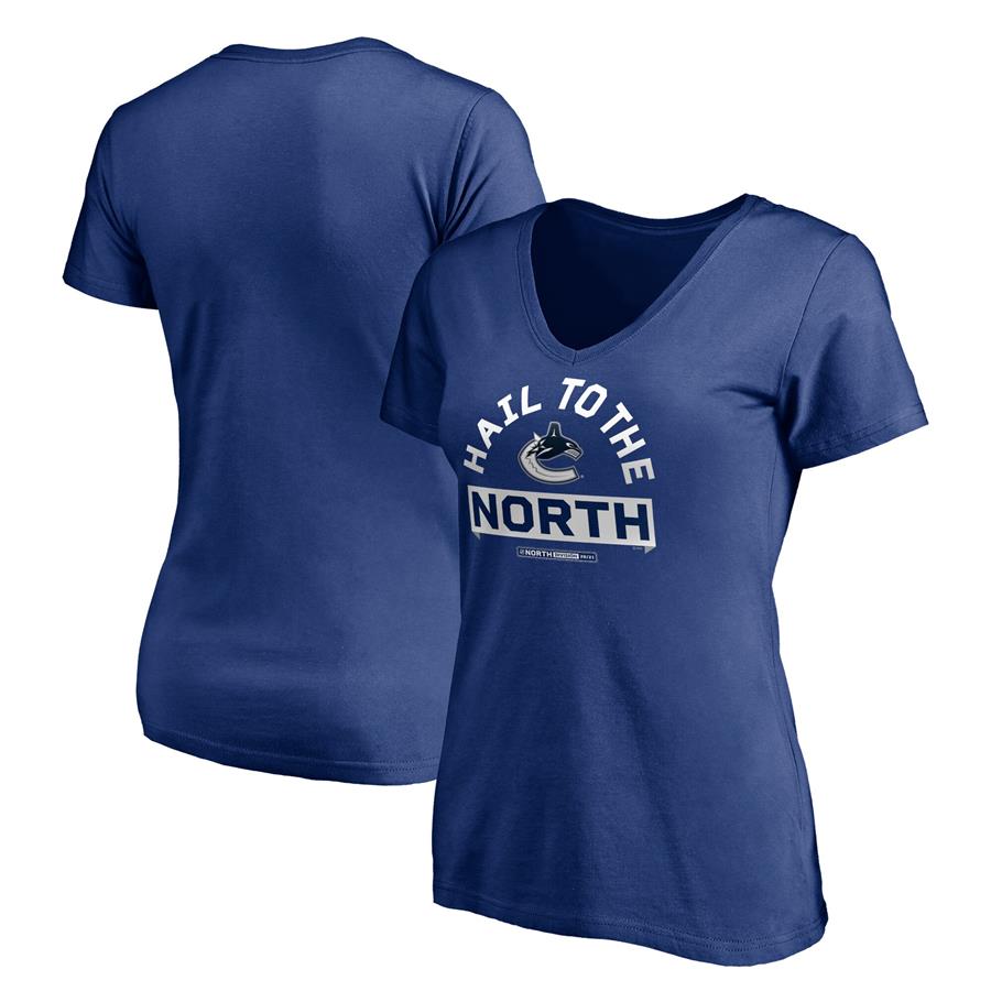 Vancouver Canucks Fanatics Branded Women's Hail to the North V-Neck T-Shirt - Blue