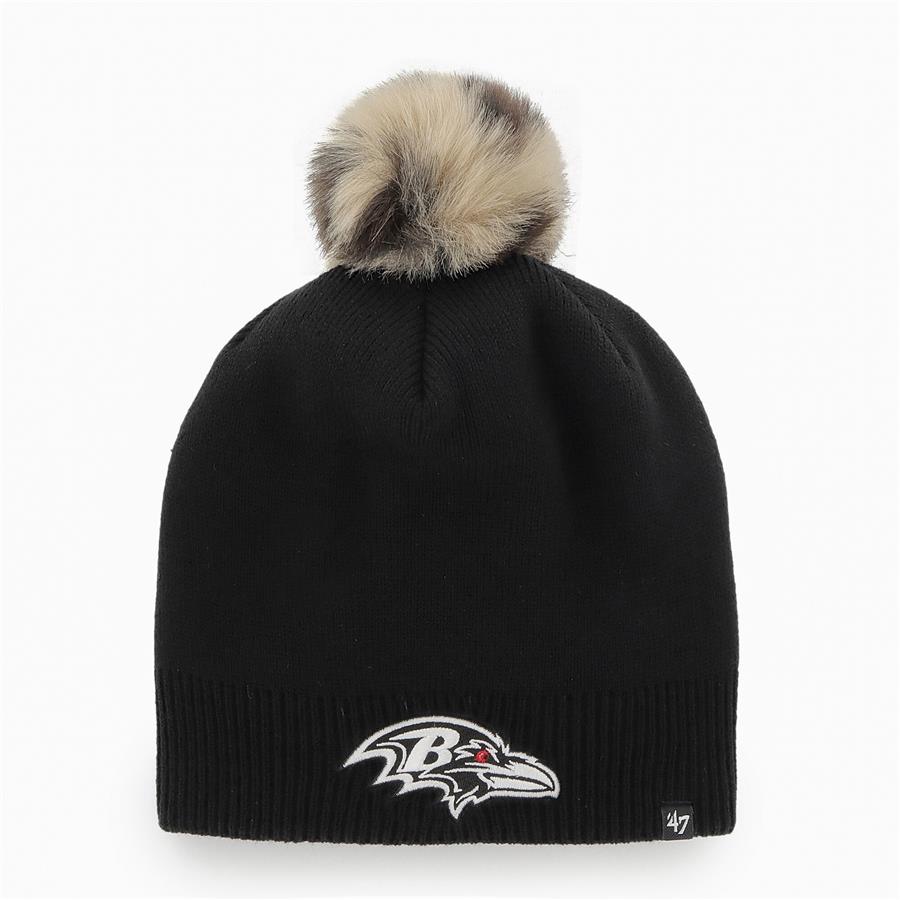 Baltimore Ravens '47 Women's Serengeti Beanie with Pom - Black