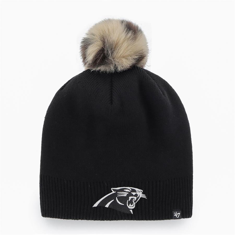 Carolina Panthers '47 Women's Serengeti Beanie with Pom - Black