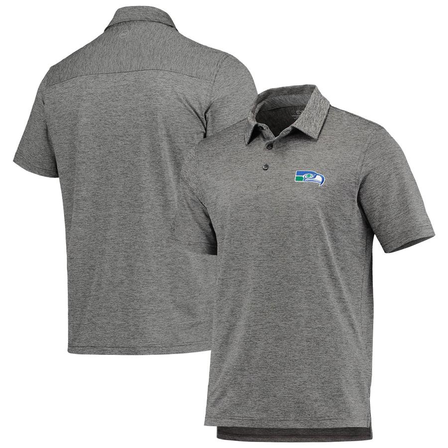 Seattle Seahawks Vineyard Vines Throwback Destin Polo - Charcoal