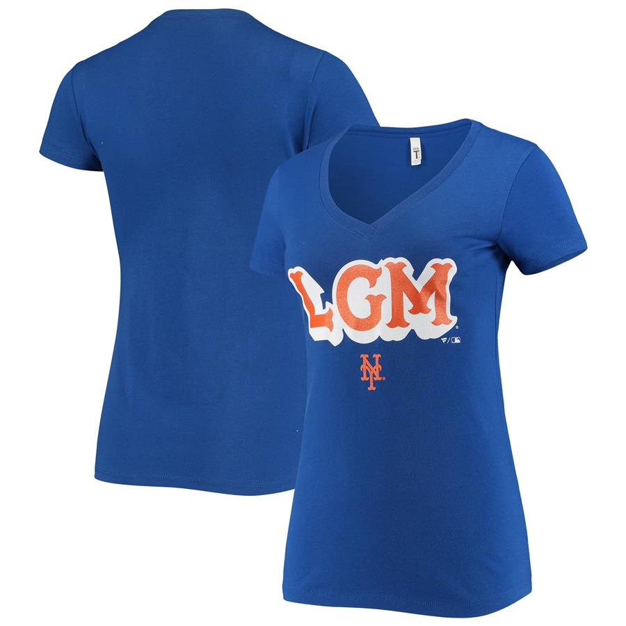 New York Mets Women's Hometown V-Neck T-Shirt - Royal