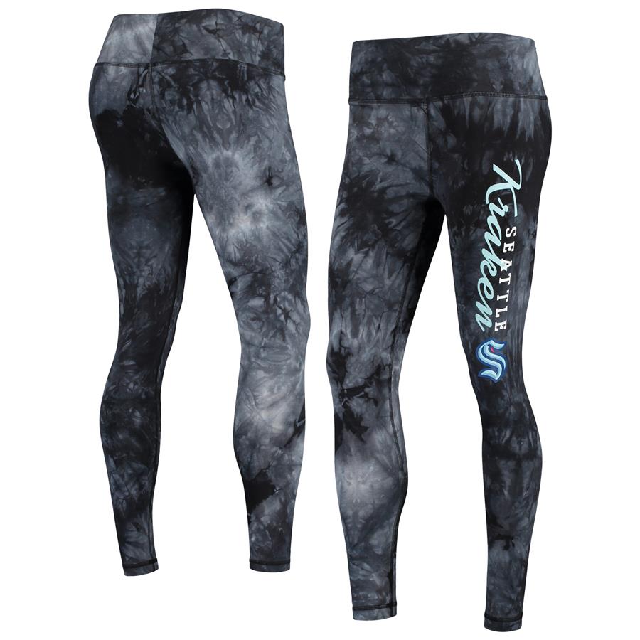 Seattle Kraken Concepts Sport Women's Burst Tie-Dye Knit Leggings - Black