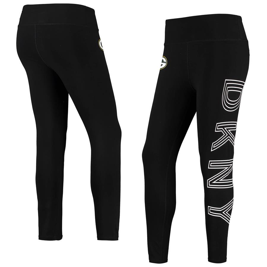 Green Bay Packers DKNY Sport Women's Sami High Waisted Leggings - Black