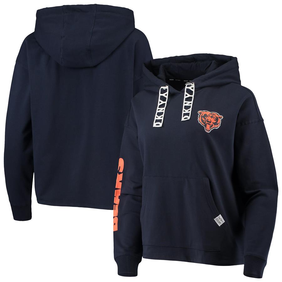 Chicago Bears DKNY Sport Women's Staci Pullover Hoodie - Navy