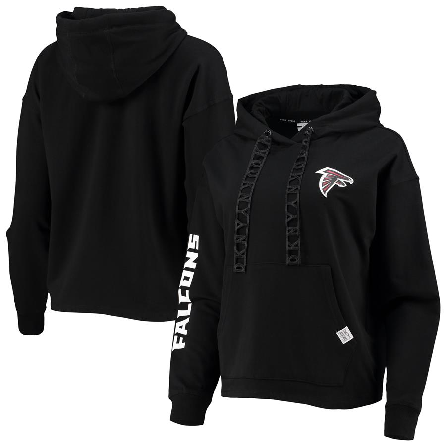 Atlanta Falcons DKNY Sport Women's Staci Pullover Hoodie - Black