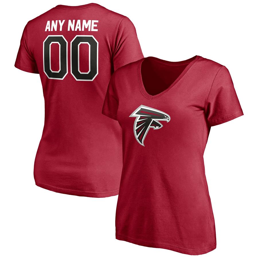 Atlanta Falcons Fanatics Branded Women's Personalized Name & Number Winning Streak V-Neck T-Shirt - Cardinal
