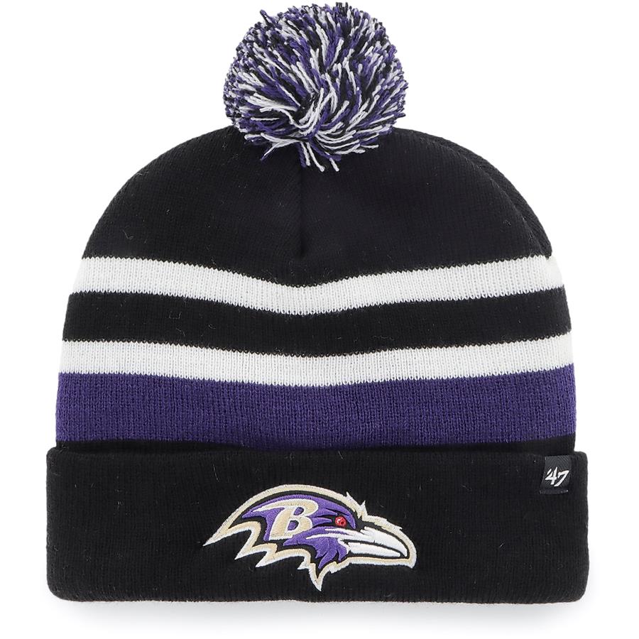 Baltimore Ravens '47 State Line Cuffed Knit Hat with Pom - Black