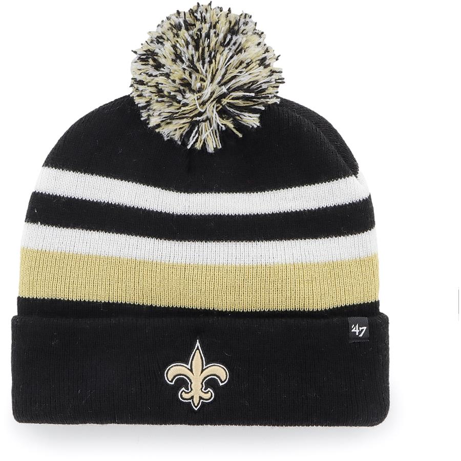 New Orleans Saints '47 State Line Cuffed Knit Hat with Pom - Black