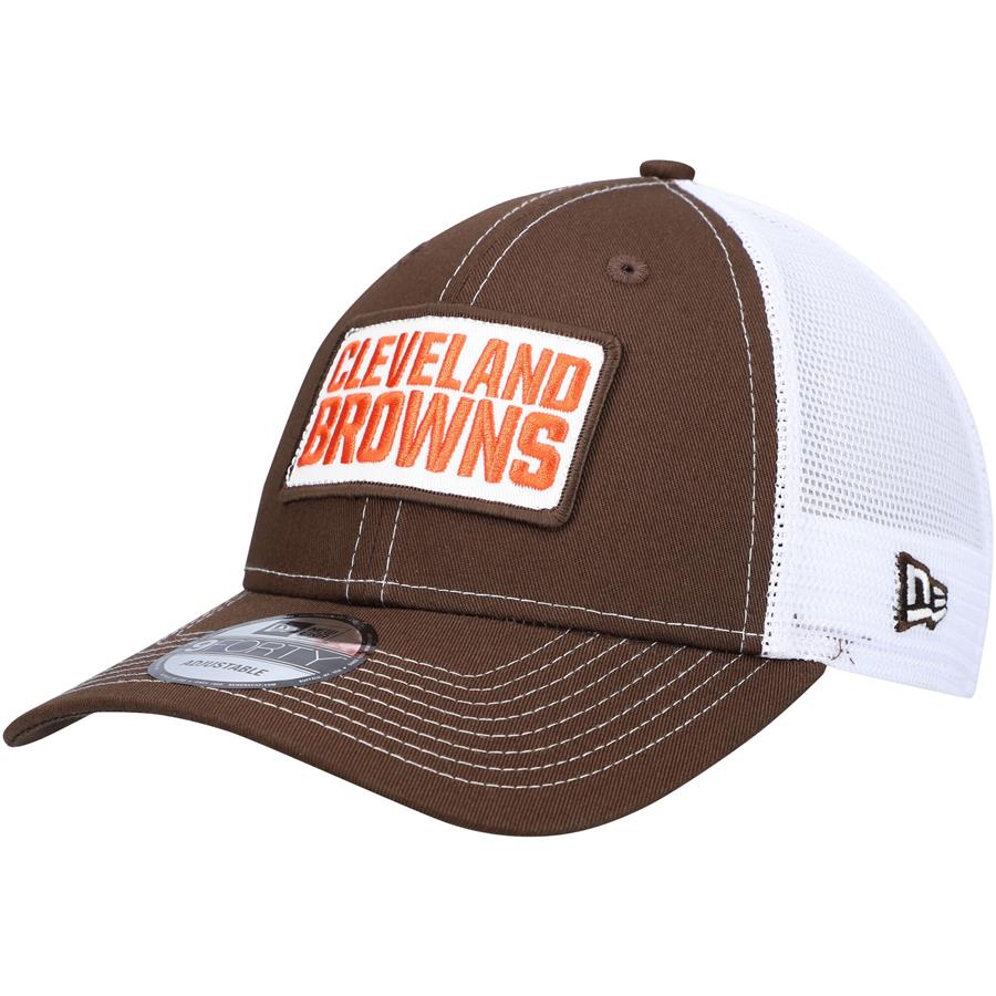 Cleveland Browns New Era 9FORTY Trucker Snapback Hat - Brown