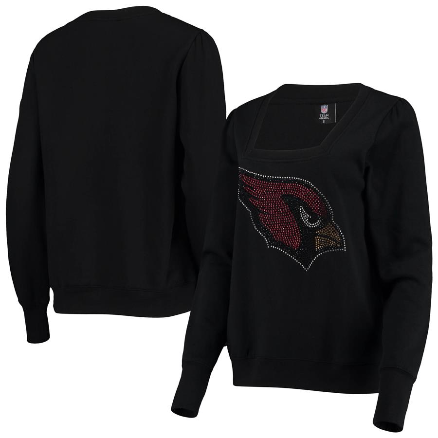 Arizona Cardinals Cuce Women's Winners Square Neck Pullover Sweatshirt - Black