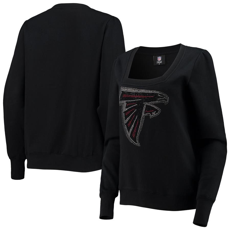 Atlanta Falcons Cuce Women's Winners Square Neck Pullover Sweatshirt - Black