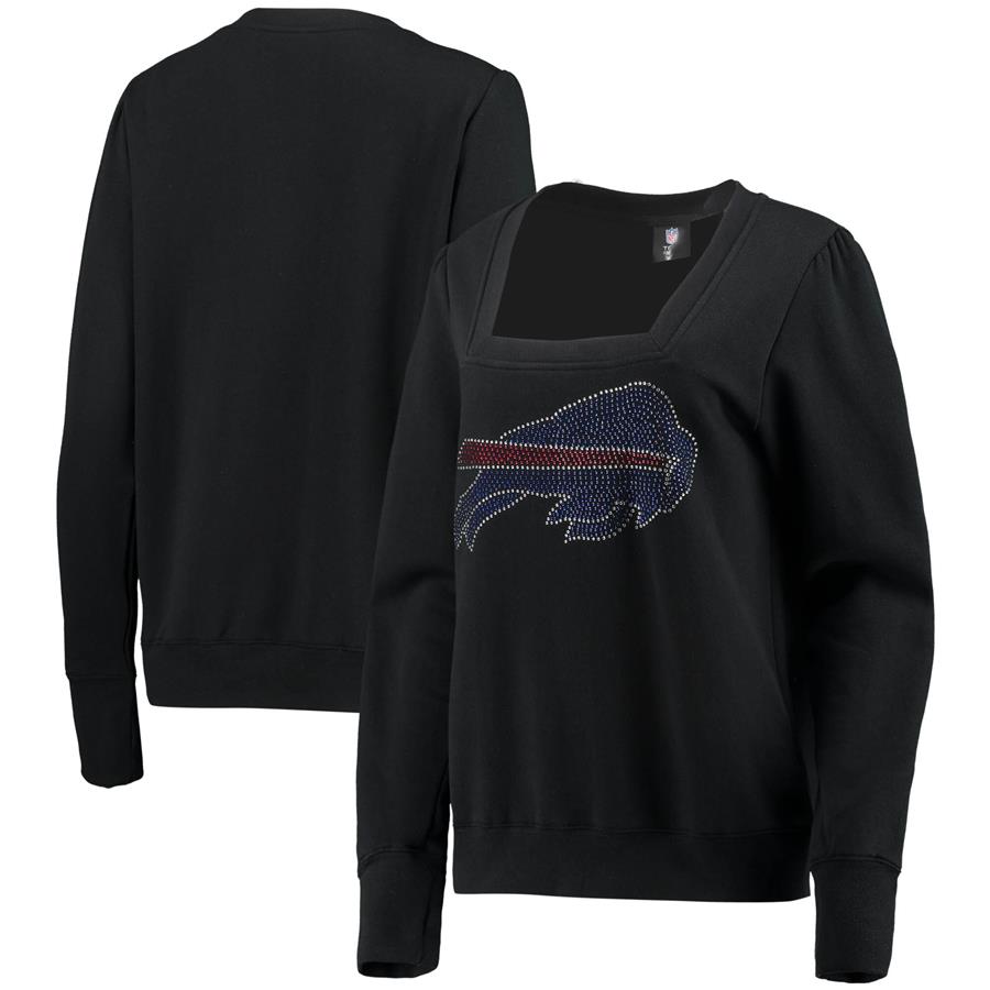 Buffalo Bills Cuce Women's Winners Square Neck Pullover Sweatshirt - Black