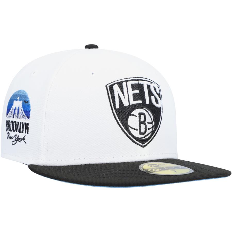 Brooklyn Nets New Era Brooklyn Bridge Side Patch Collection Fitted Hat - White