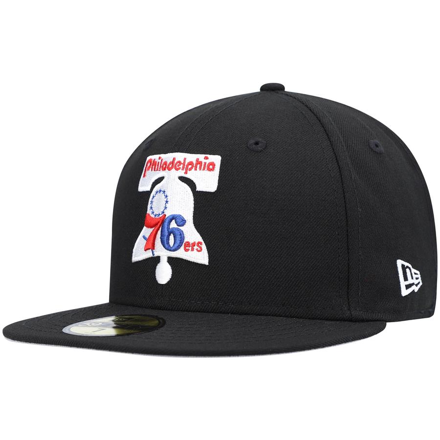 Philadelphia 76ers New Era Hardwood Classics 59FIFTY Fitted Hat - Black