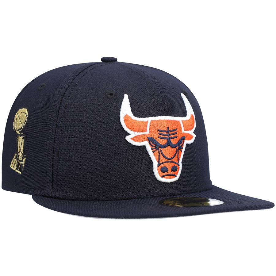 Chicago Bulls New Era Trophy 59FIFTY Fitted Hat - Navy