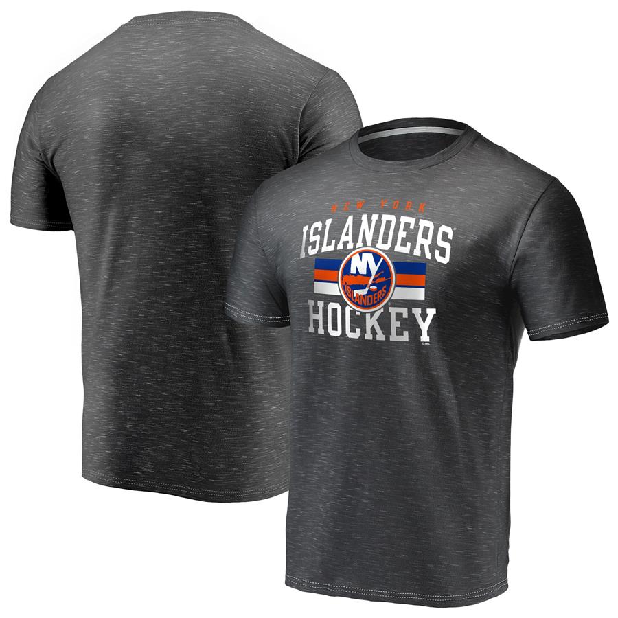 New York Islanders Fanatics Branded Dynasty Space Dye T-Shirt - Charcoal
