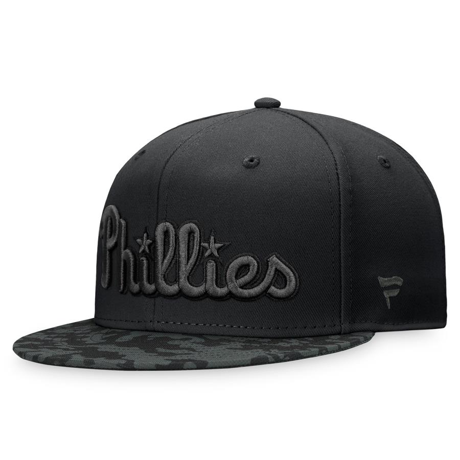 Philadelphia Phillies Fanatics Branded Camo Brim Fitted Hat - Black