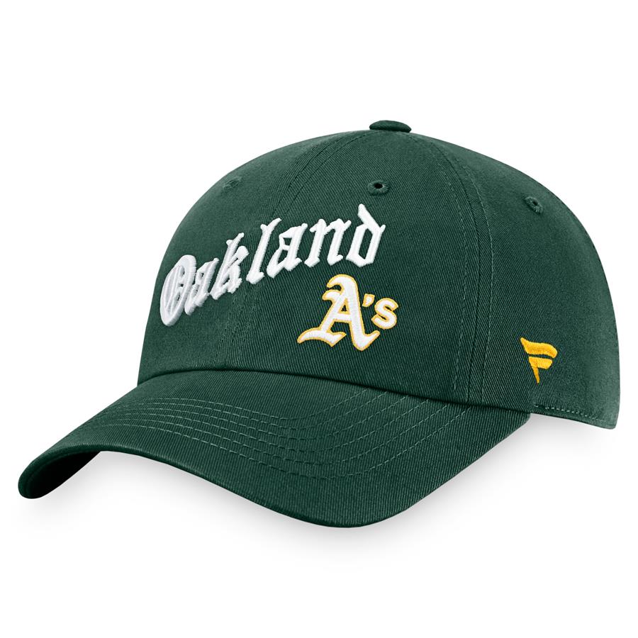 Oakland Athletics Fanatics Branded Iconic Old English Adjustable Hat - Green