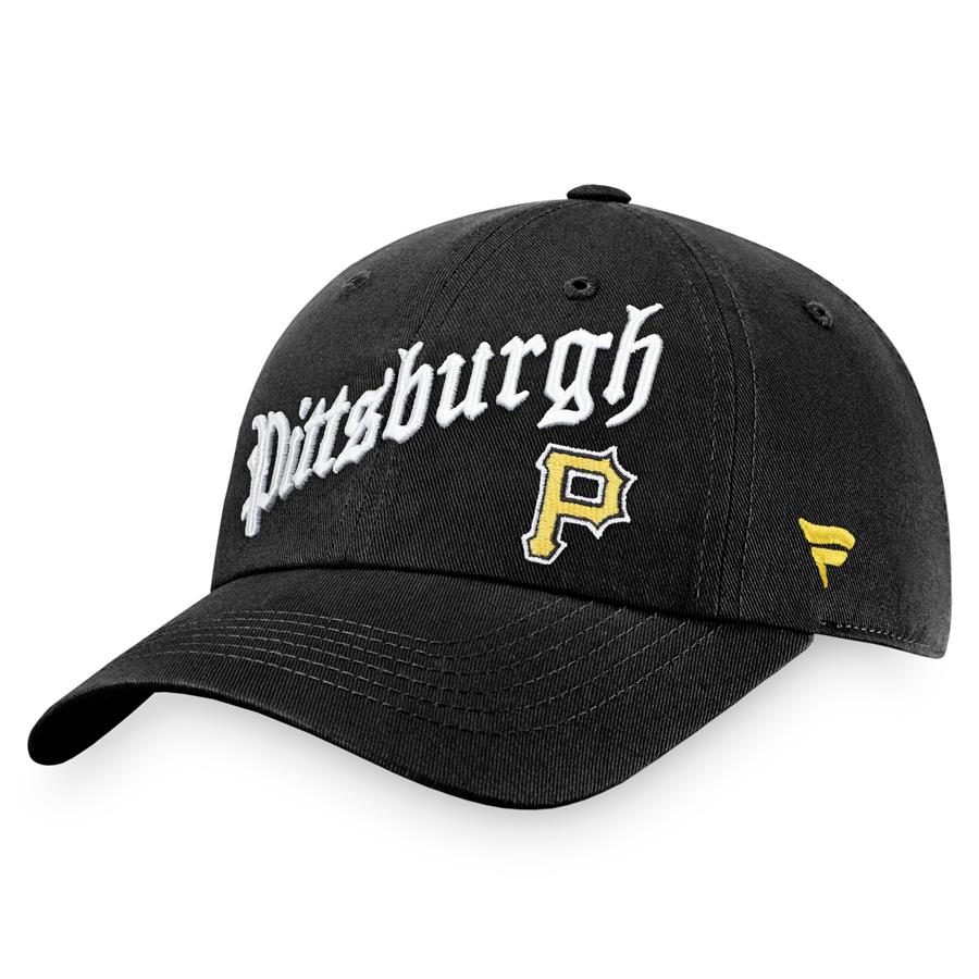 Pittsburgh Pirates Fanatics Branded Iconic Old English Adjustable Hat - Black