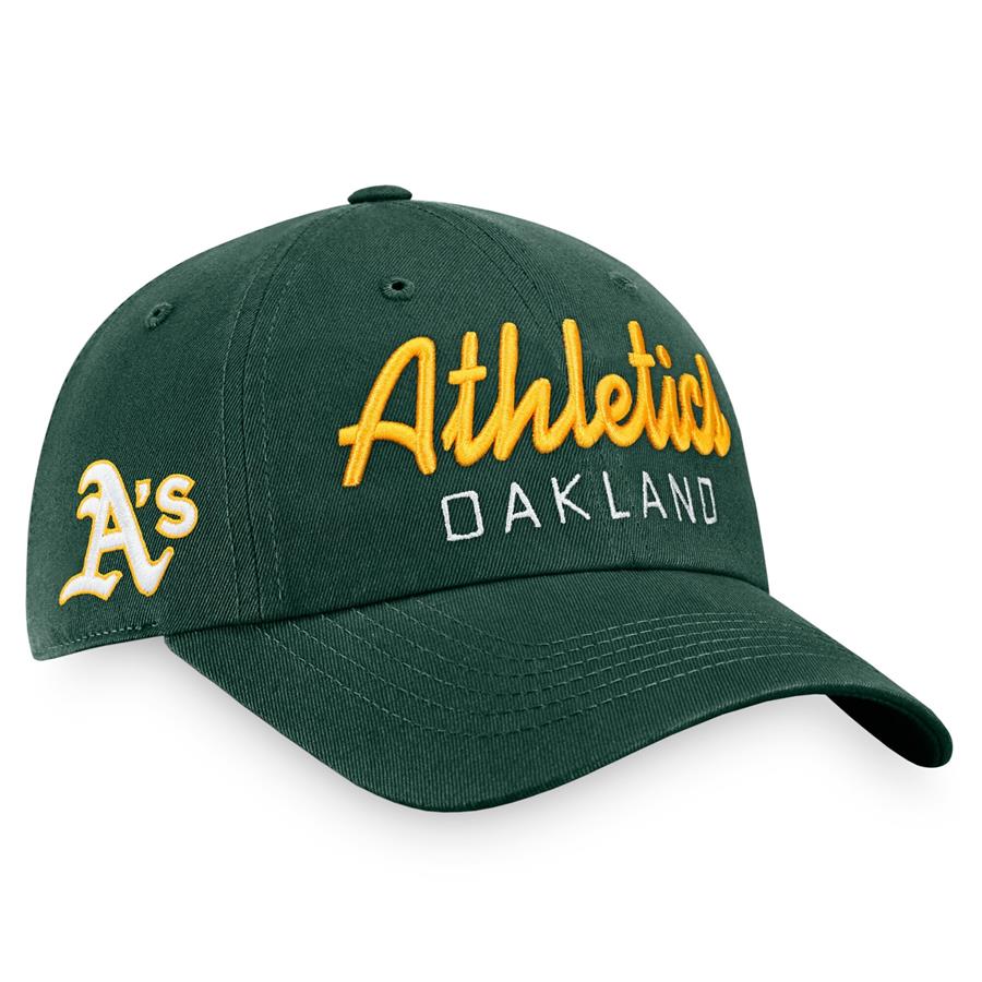 Oakland Athletics Fanatics Branded Iconic Script Adjustable Hat - Green