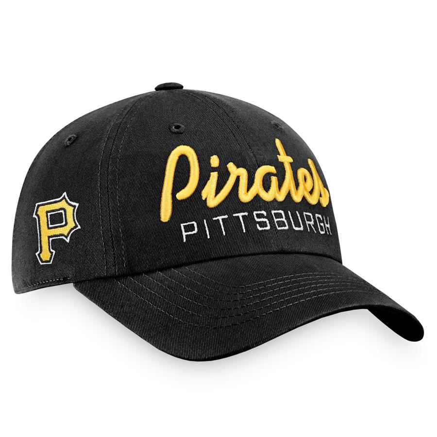 Pittsburgh Pirates Fanatics Branded Iconic Script Adjustable Hat - Black
