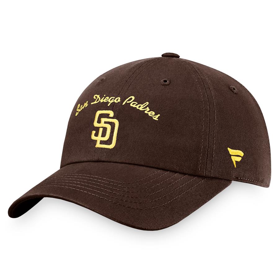 San Diego Padres Fanatics Branded Women's Iconic Script Logo Adjustable Hat - Brown