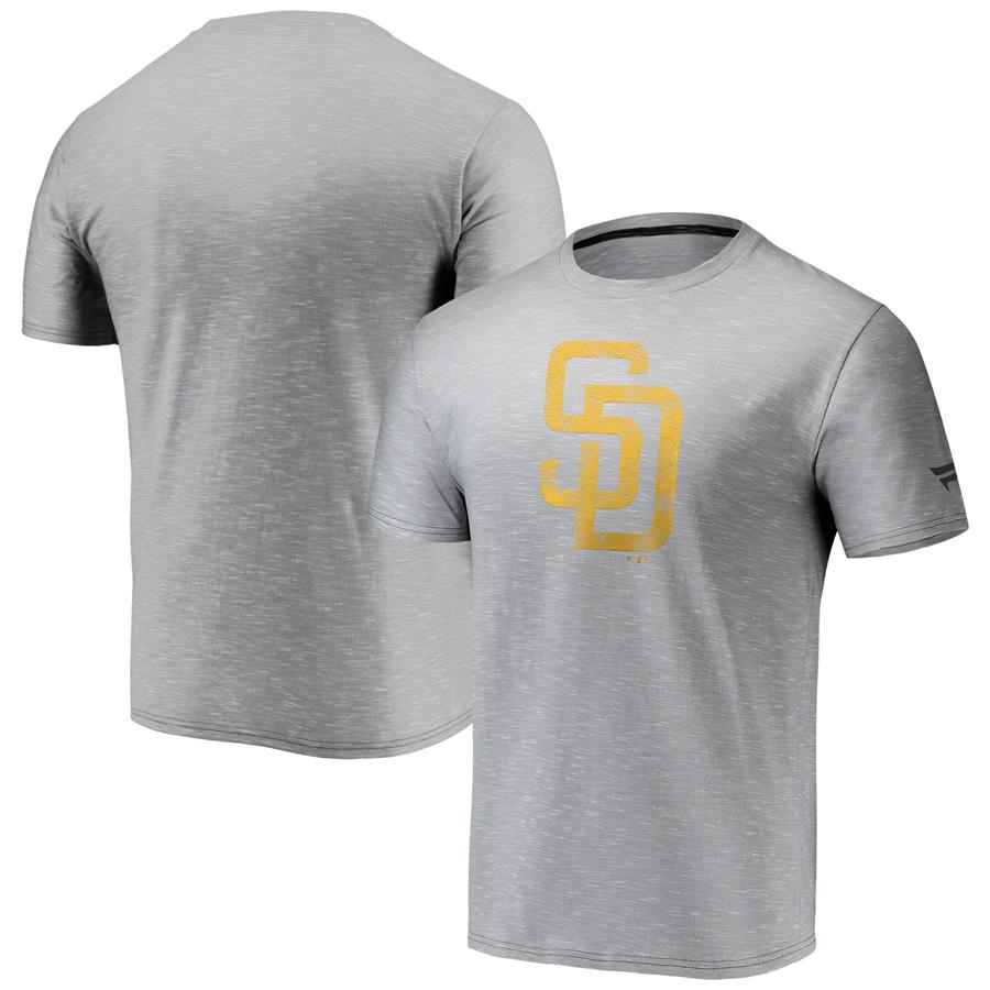 San Diego Padres Fanatics Branded Team Logo Space-Dye T-Shirt - Gray