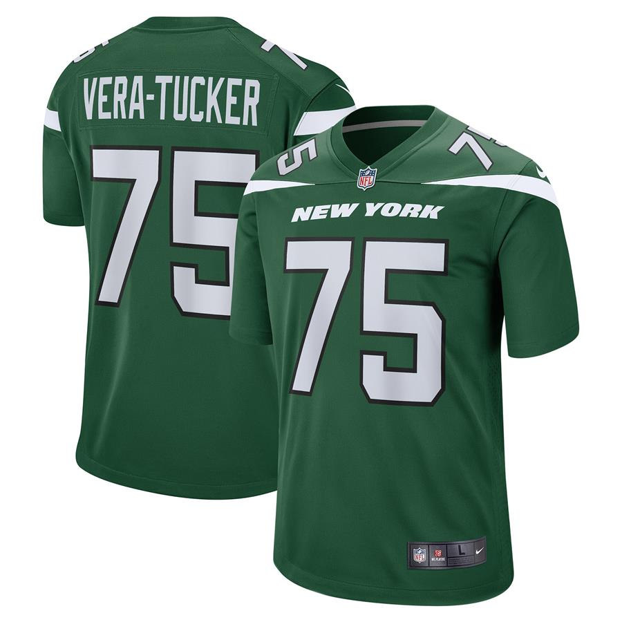 Alijah Vera-Tucker New York Jets Nike 2021 NFL Draft First Round Pick Game Jersey - Gotham Green