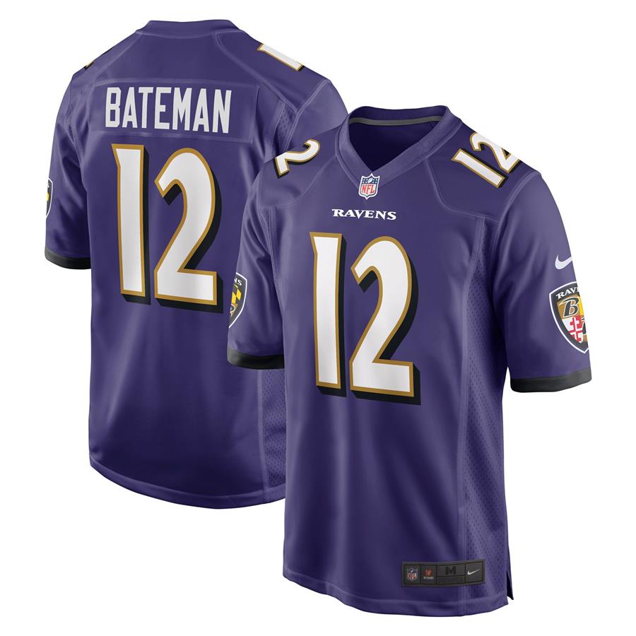 Rashod Bateman Baltimore Ravens Nike 2021 NFL Draft First Round Pick Game Jersey - Purple