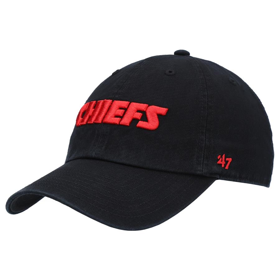 Kansas City Chiefs '47 Clean Up Script Adjustable Hat - Black