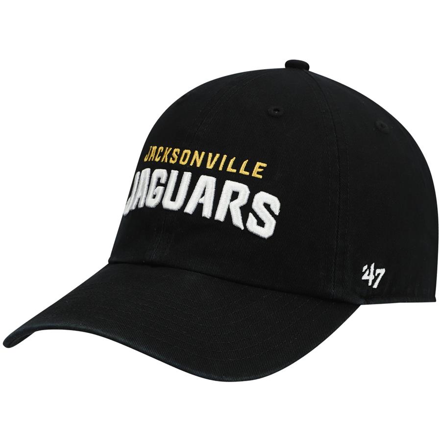 Jacksonville Jaguars '47 Clean Up Script Adjustable Hat - Black